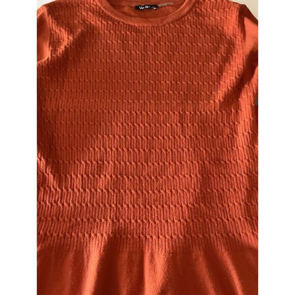 Vila Milano Womens Sweater Small Orange Long Sleeve Crew Neck Solid Wool Blend - Picture 6 of 10